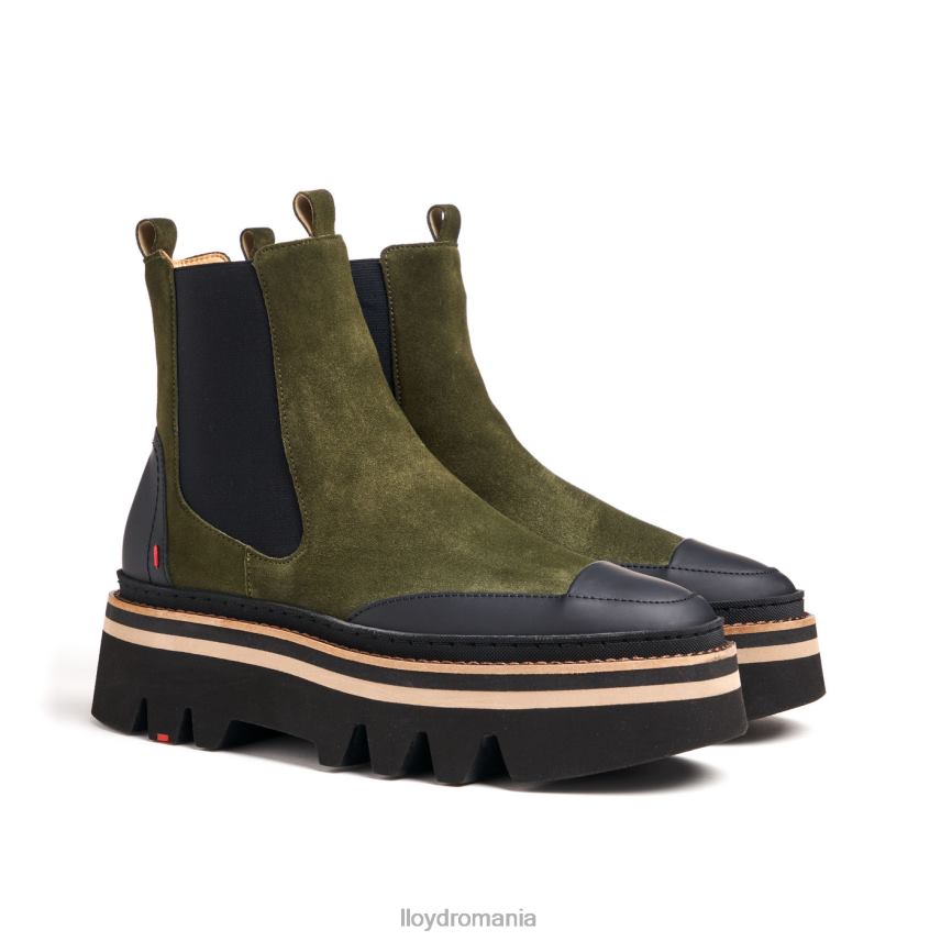 pantofi LLOYD botine slip-on cu talpă de cauciuc verde femei 68260944