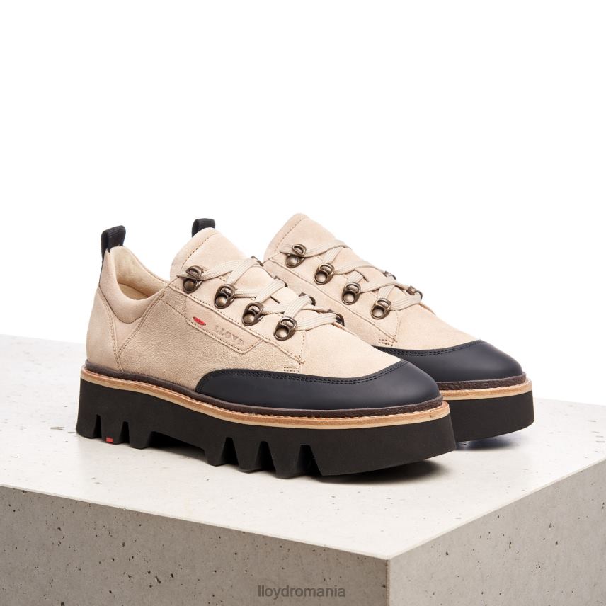 pantofi LLOYD adidași din piele netedă bej femei 682601177