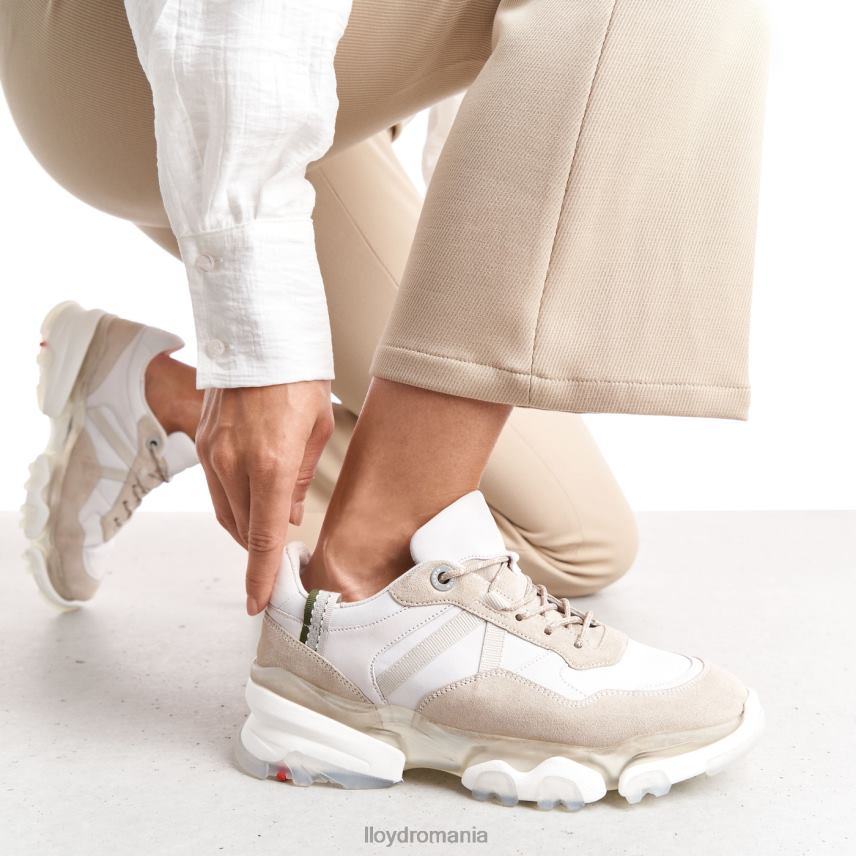 pantofi LLOYD adidasi din piele intoarsa alb femei 68260816