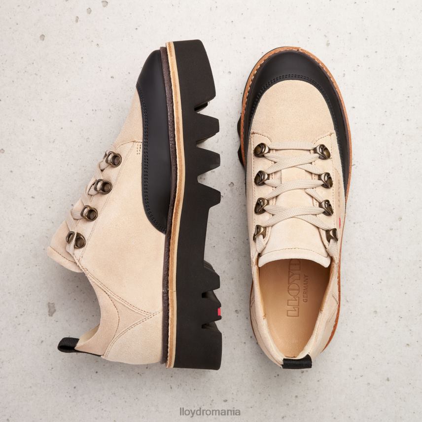 pantofi LLOYD adidași din piele netedă bej femei 682601177