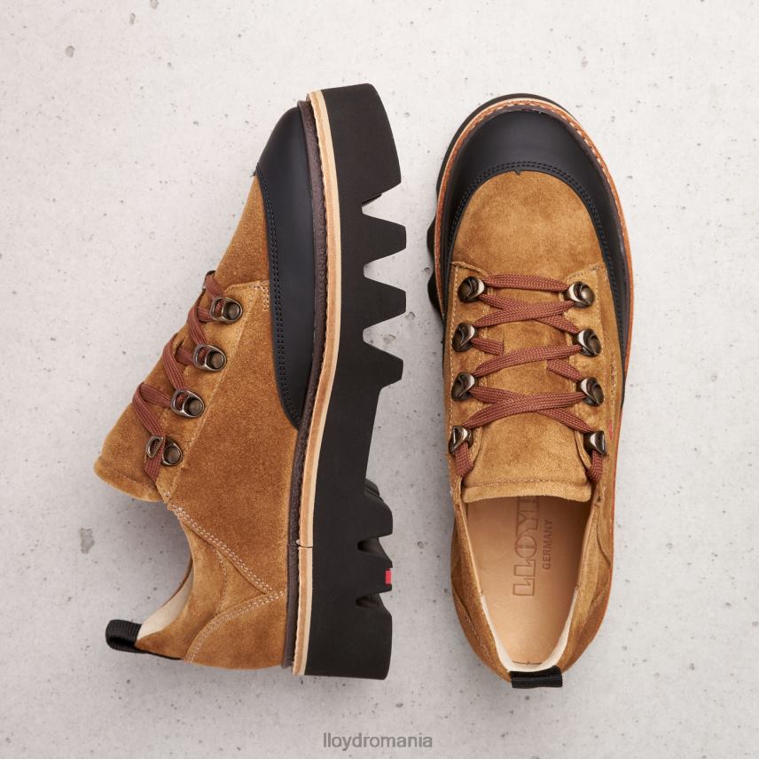 pantofi LLOYD adidași din piele netedă maro femei 682601176