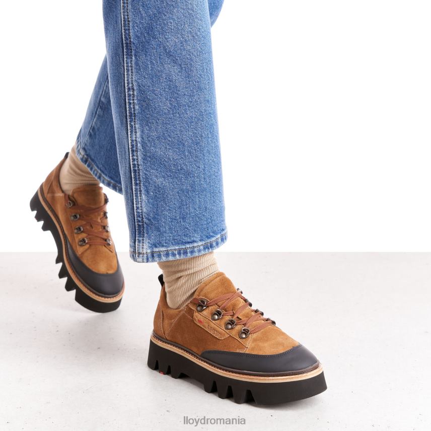 pantofi LLOYD adidași din piele netedă maro femei 682601176
