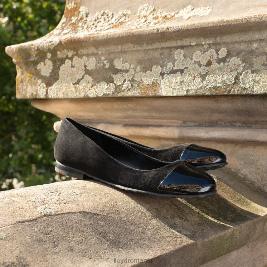 pantofi LLOYD balerina din piele lacuita negru femei 682601171