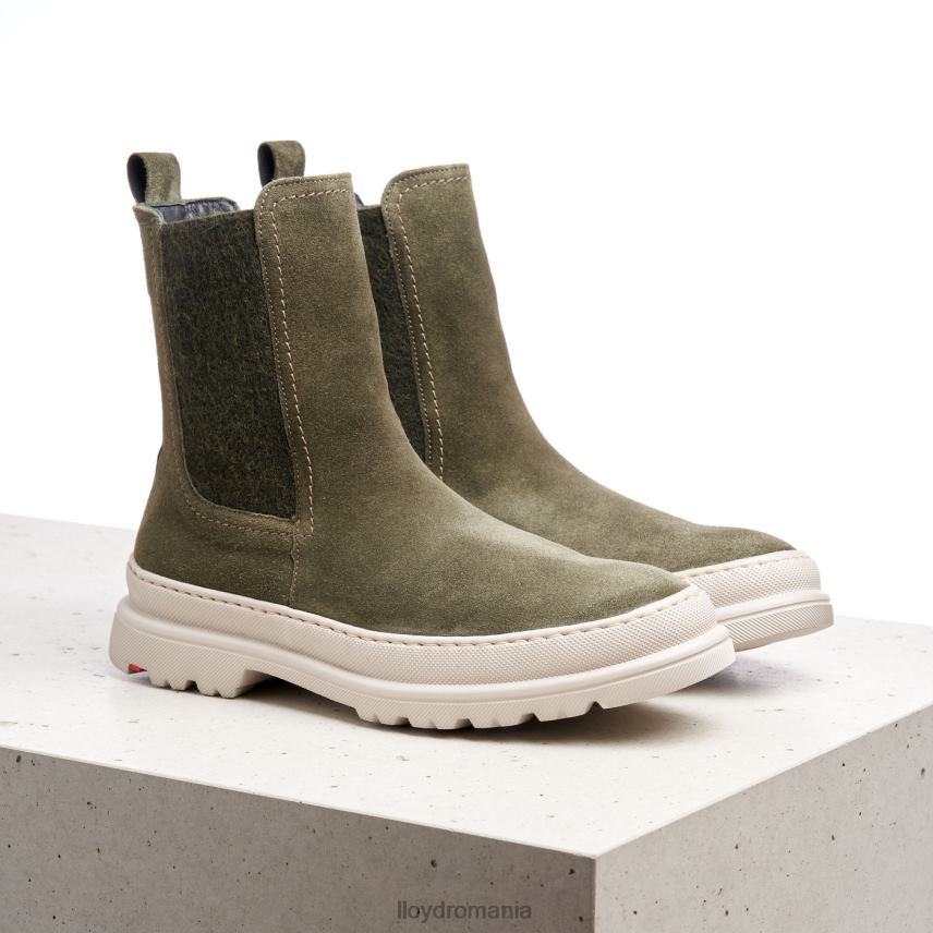 pantofi LLOYD botine cu slip-on din piele aspra verde femei 68260926