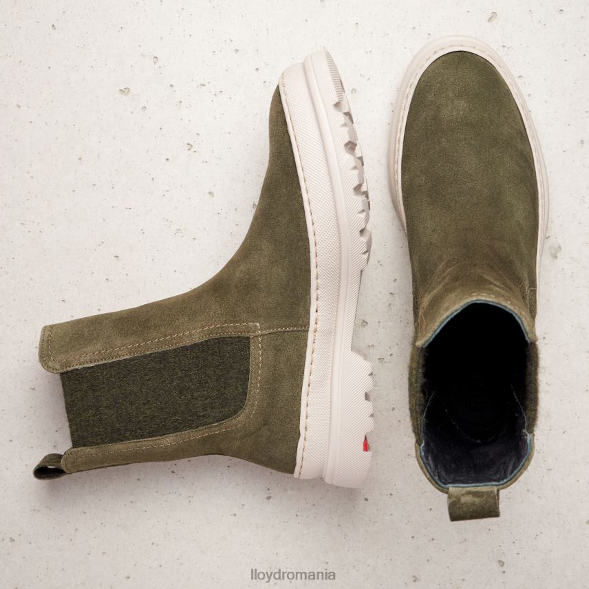 pantofi LLOYD botine cu slip-on din piele aspra verde femei 68260926