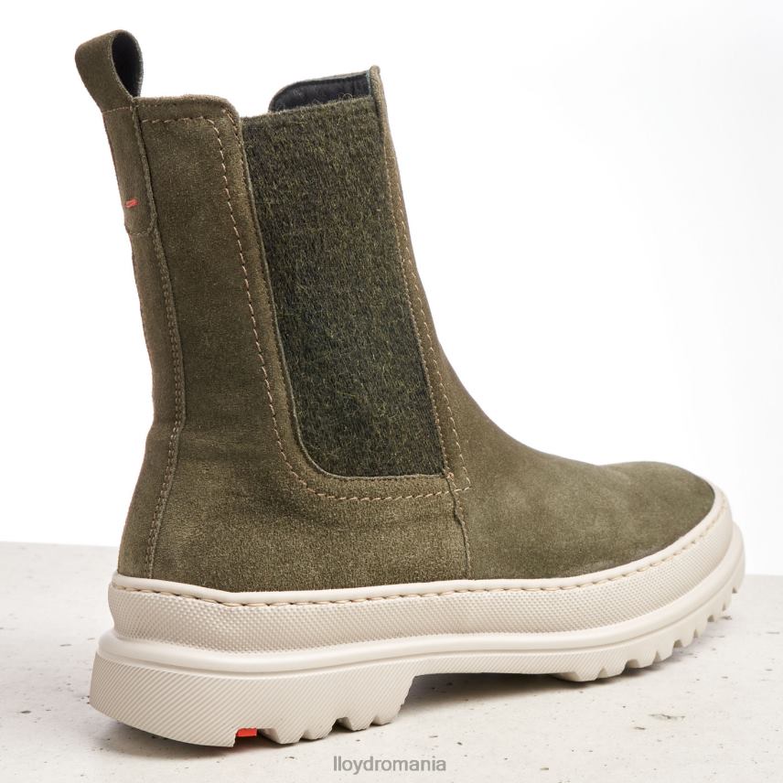 pantofi LLOYD botine cu slip-on din piele aspra verde femei 68260926