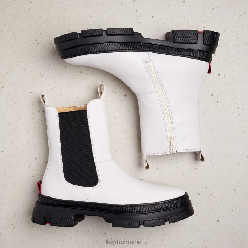 pantofi LLOYD botine cu slip-on din piele netedă alb femei 68260875