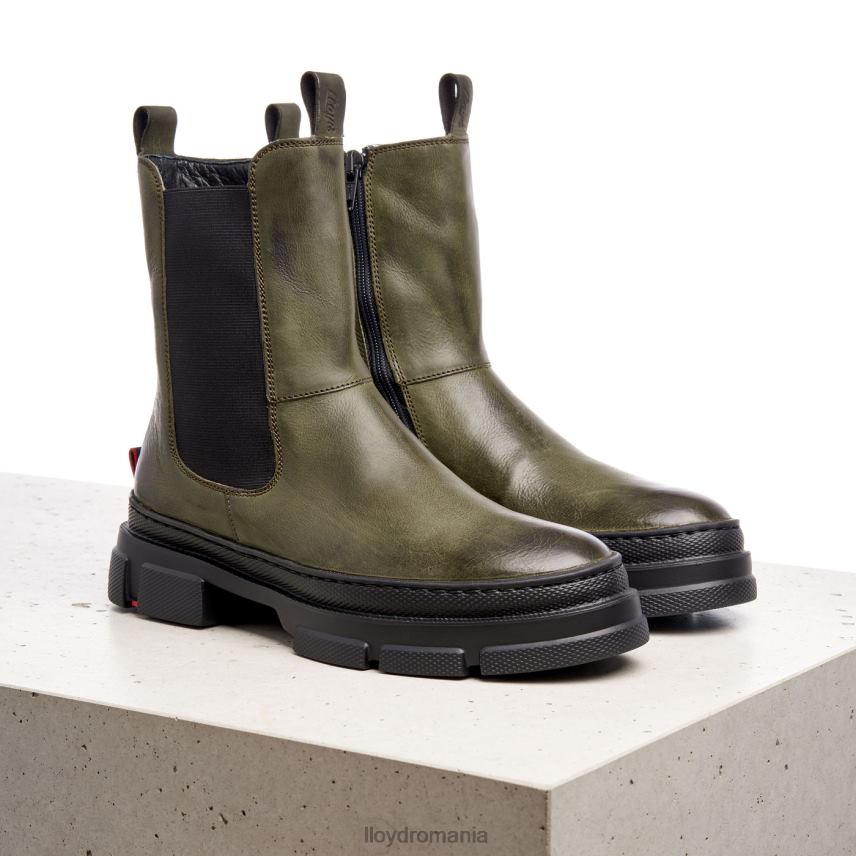 pantofi LLOYD botine cu slip-on din piele netedă verde femei 68260930