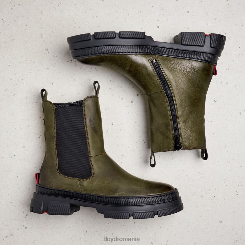 pantofi LLOYD botine cu slip-on din piele netedă verde femei 68260930