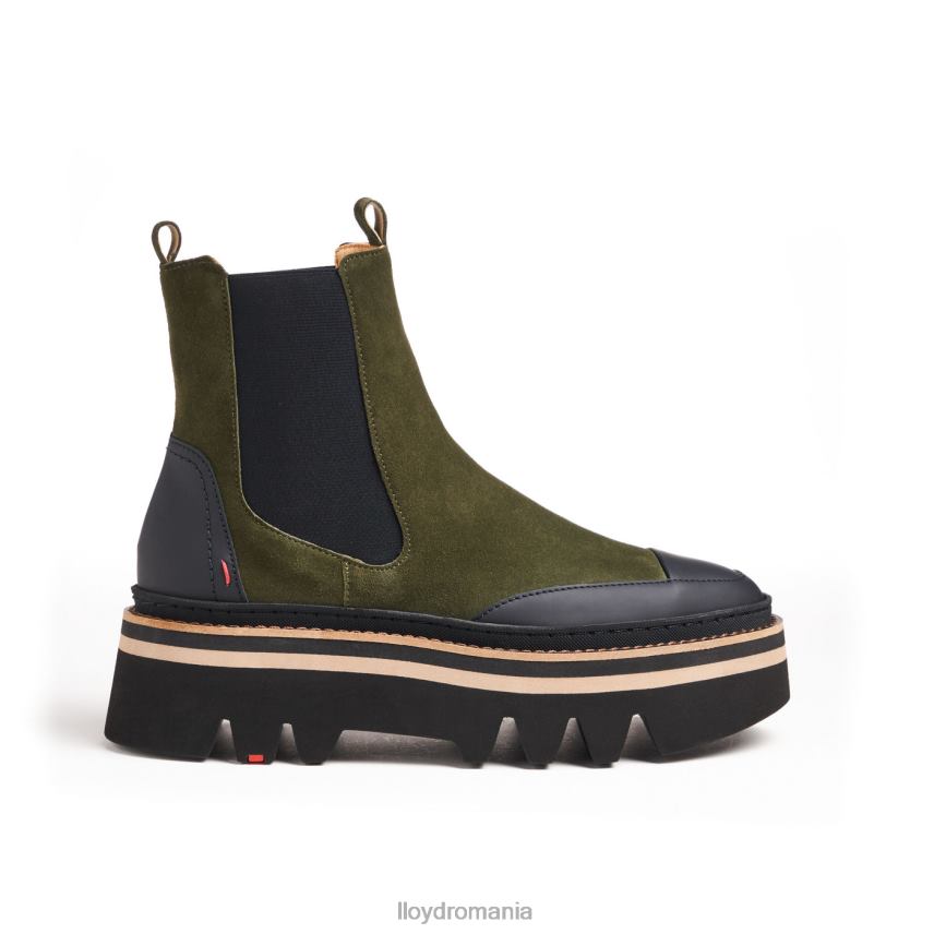 pantofi LLOYD botine slip-on cu talpă de cauciuc verde femei 68260944