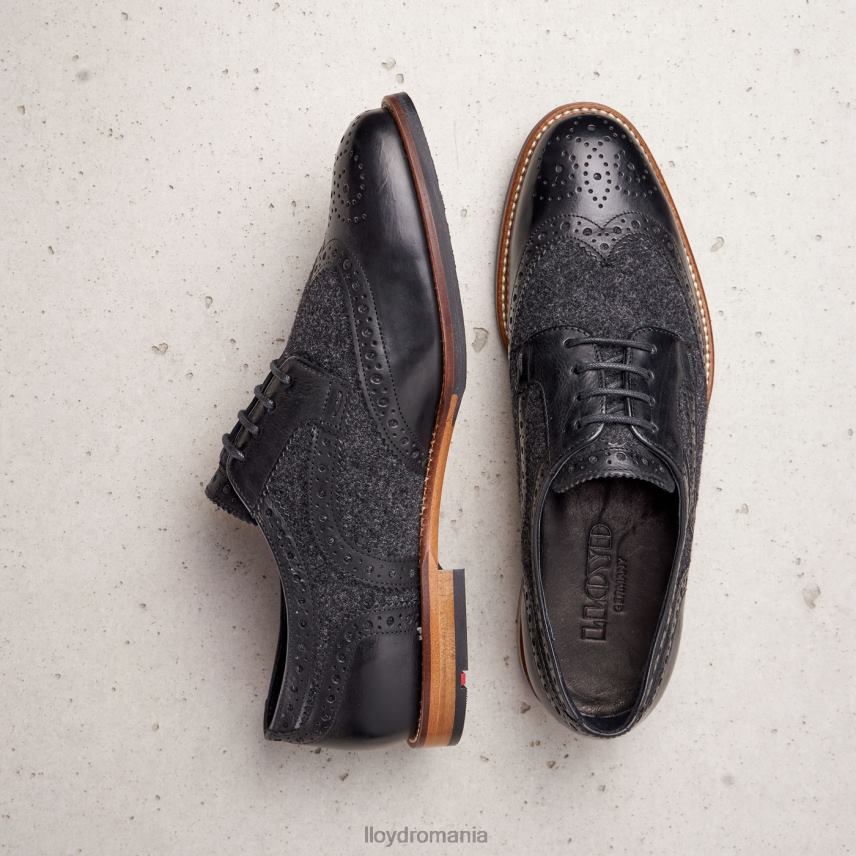 pantofi LLOYD dantelă jumătate pantofi din piele netedă negru femei 682601076