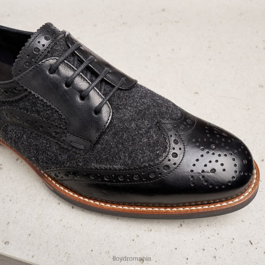 pantofi LLOYD dantelă jumătate pantofi din piele netedă negru femei 682601076