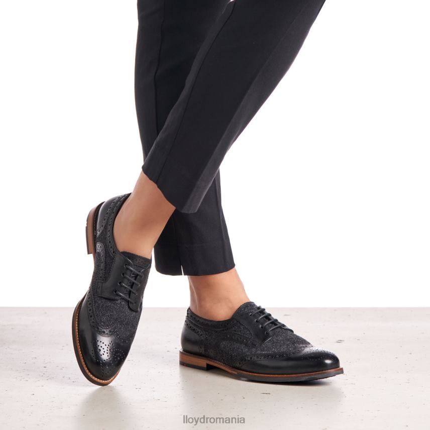 pantofi LLOYD dantelă jumătate pantofi din piele netedă negru femei 682601076