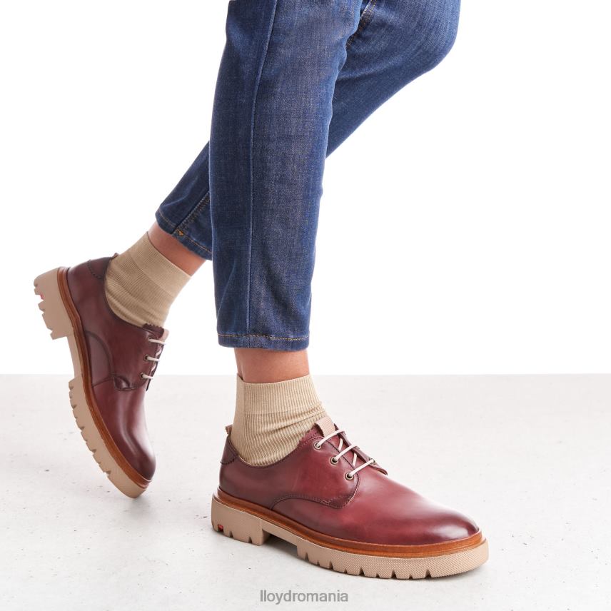 pantofi LLOYD dantelă jumătate pantofi din piele netedă roșu femei 682601181