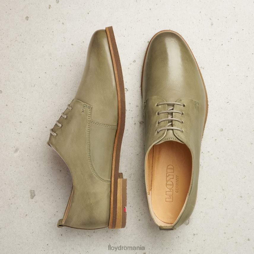 pantofi LLOYD dantelă jumătate pantofi din piele netedă verde femei 682601098