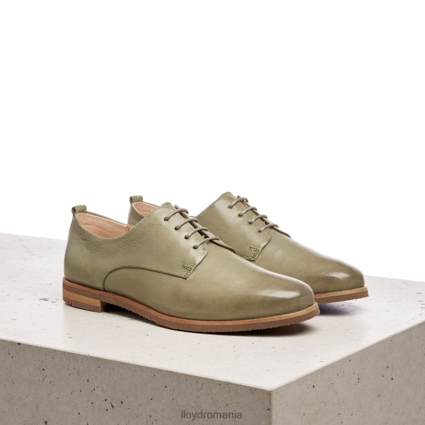 pantofi LLOYD dantelă jumătate pantofi din piele netedă verde femei 682601098