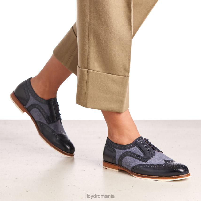 pantofi LLOYD jumătăți de pantofi din dantelă din piele netedă albastru femei 682601086