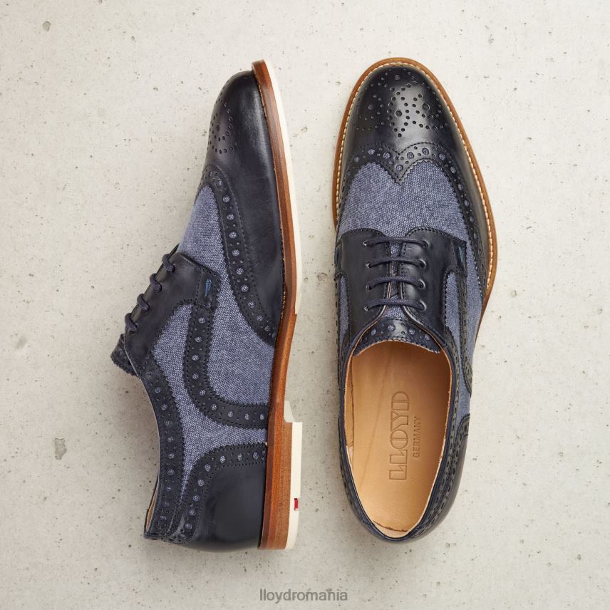 pantofi LLOYD jumătăți de pantofi din dantelă din piele netedă albastru femei 682601086