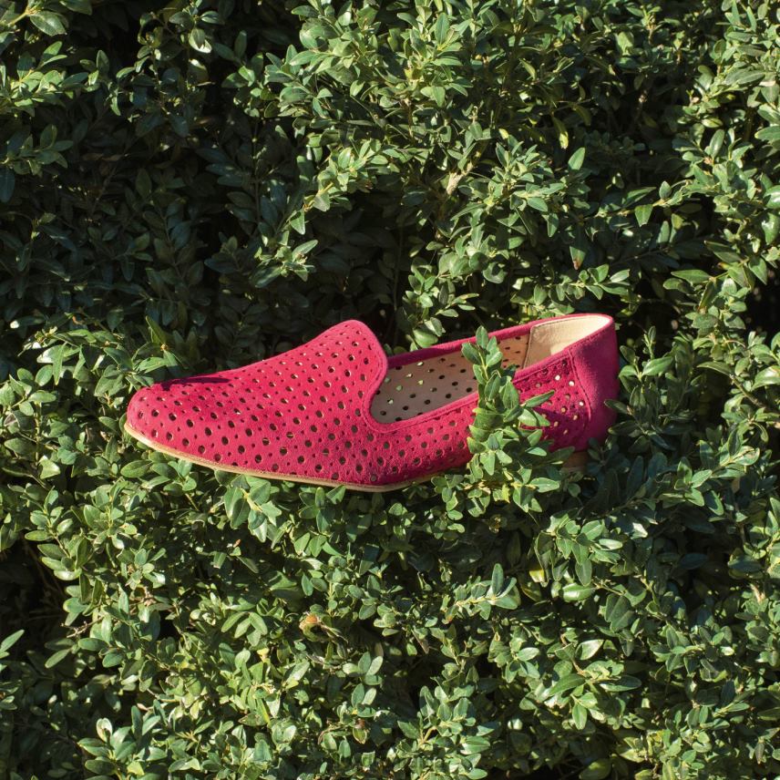 pantofi LLOYD papuc de piele intoarsa roșu femei 682601141