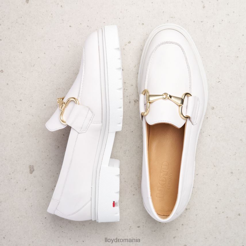 pantofi LLOYD papuc de slip-on din piele netedă alb femei 682601011