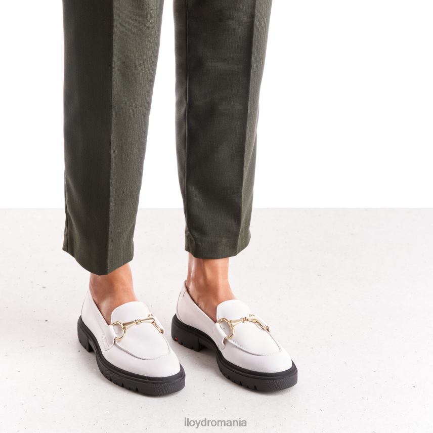 pantofi LLOYD papuc de slip-on din piele netedă alb femei 682601034