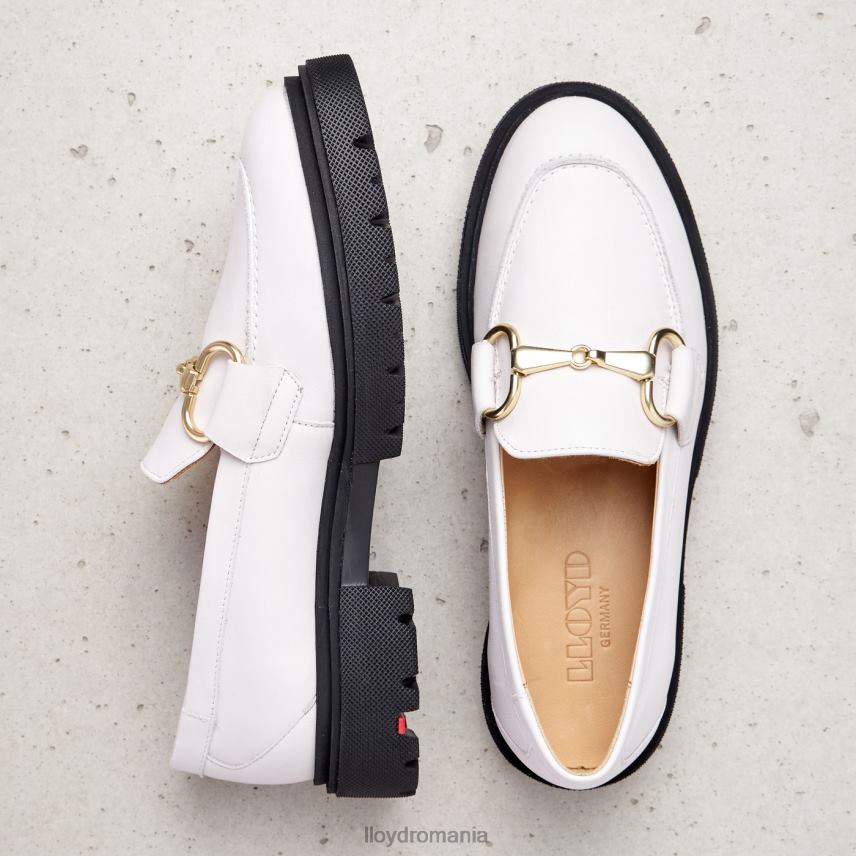 pantofi LLOYD papuc de slip-on din piele netedă alb femei 682601034
