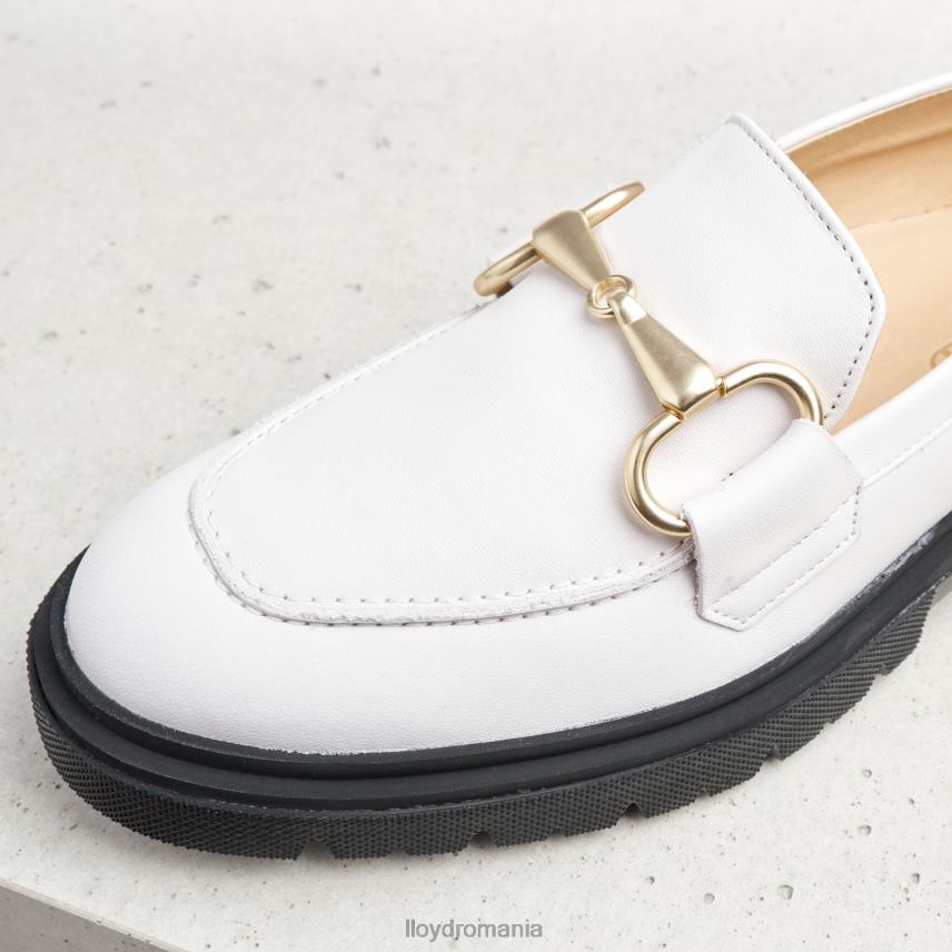pantofi LLOYD papuc de slip-on din piele netedă alb femei 682601034