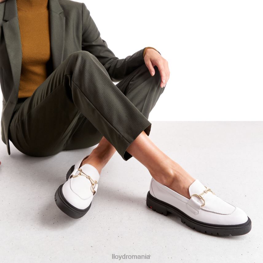 pantofi LLOYD papuc de slip-on din piele netedă alb femei 682601034