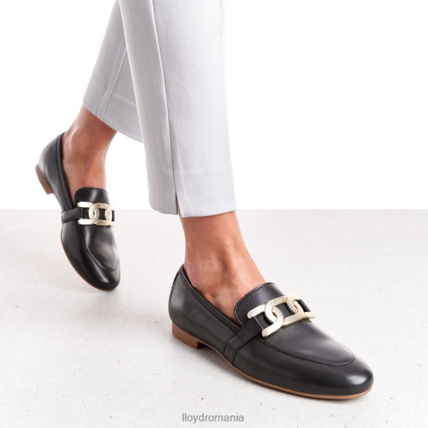 pantofi LLOYD papuc din piele netedă negru femei 682601039