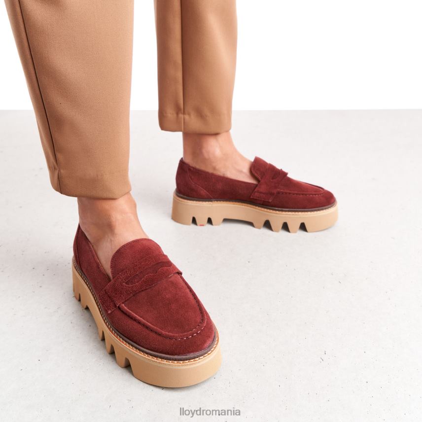 pantofi LLOYD papuc din piele roșu femei 682601073