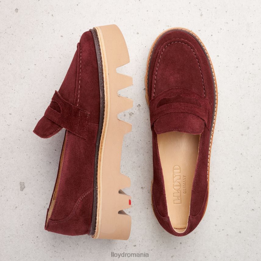 pantofi LLOYD papuc din piele roșu femei 682601073