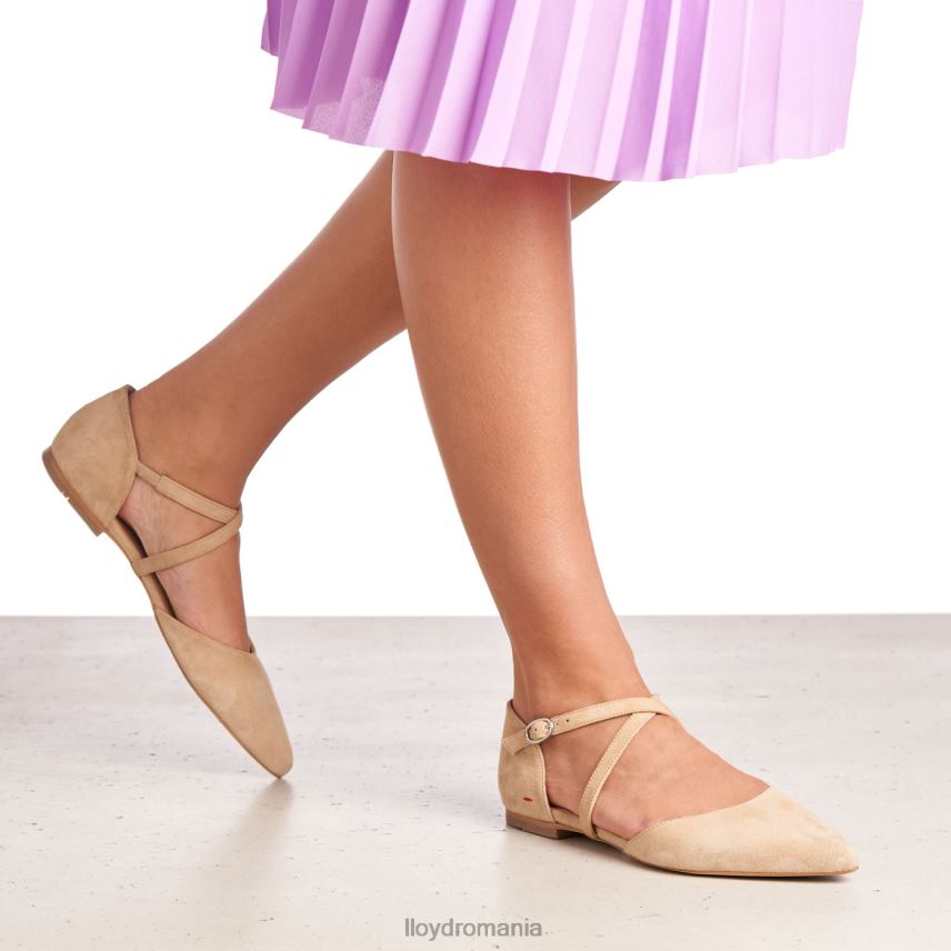 pantofi LLOYD sandale cu suprafata de piele intoarsa bej femei 682601165